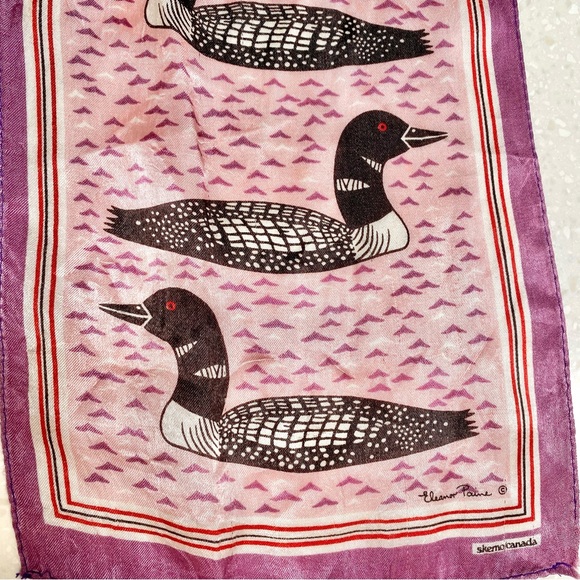 Rare Eleanor Paine Loon Printed vintage Scarf /wrap made in Japan w nature feel - Picture 10 of 14